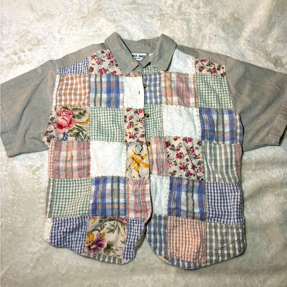VINTAGE VICTORIA JONES PATCHWORK SHIRT